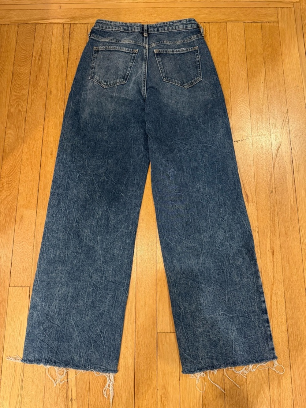 High-Rise Wide Leg Women's Jeans in Dark Blue - Picture 2 of 2
